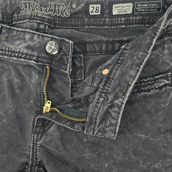 Miss Me Jeans Women's 28 Signature Rise Skinny Black Acid Wash Rhinestone 30x30 - Picture 5 of 7